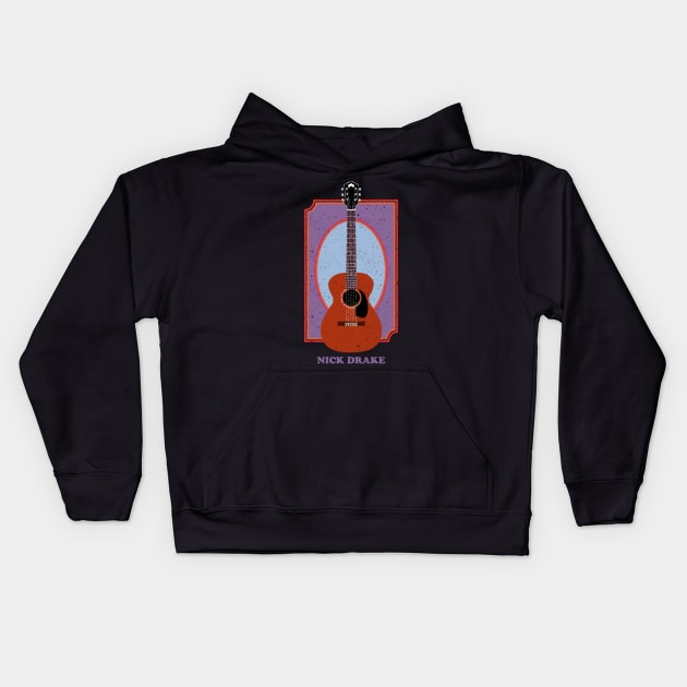 Nick Drake Bryter Layter Guild M-20 Kids Hoodie by Daniel Cash Guitar